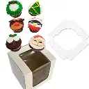 CAJA CUPCAKE INDIVIDUAL C/VENTANA 8X8X7.5 CM